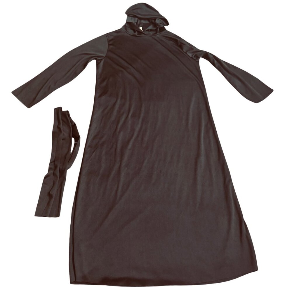 Hooded horror robe Halloween costume one size fits small adult too‎ black color
